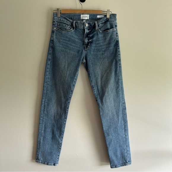 FRAME LE GARCON IN JADITE MID RISEBOYFRIEND | ANKLE LENGTH JEANS SIZE 27 - Picture 3 of 8